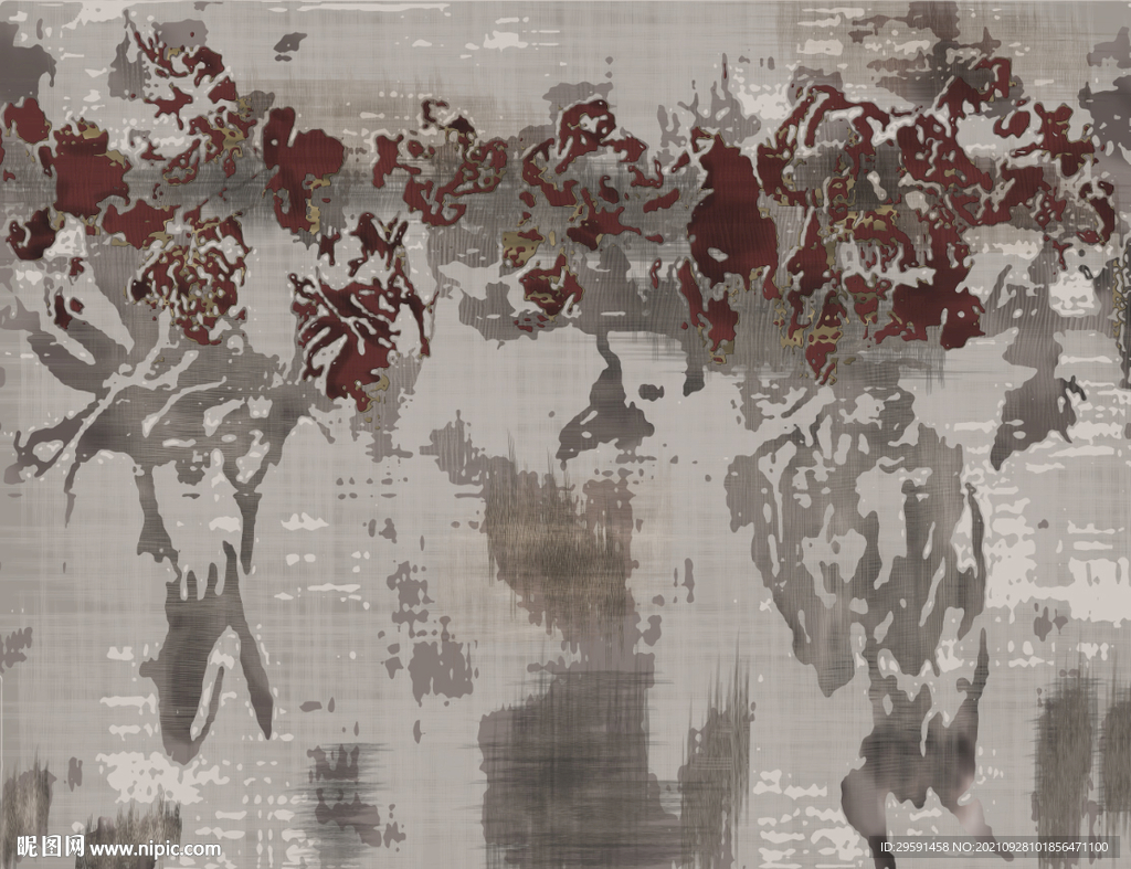 手绘复古背景墙