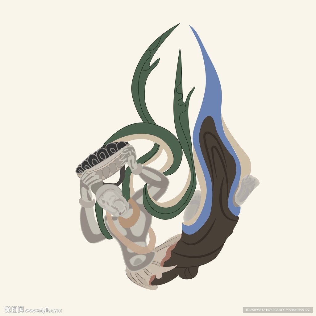 敦煌莫高窟壁画301窟北周飞天