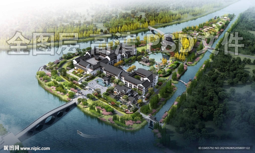 园林古建绿化鸟瞰
