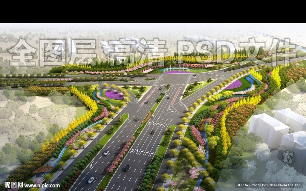 道路绿化鸟瞰