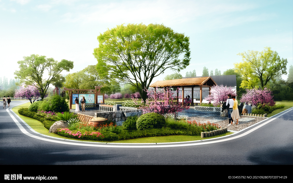 乡村游园效果图