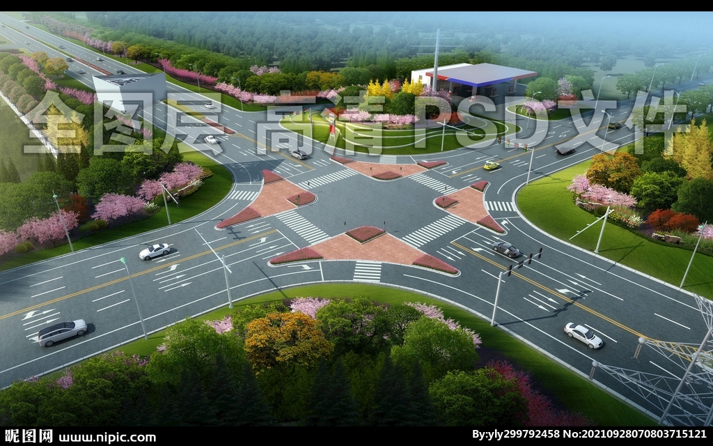 道路交叉口效果图