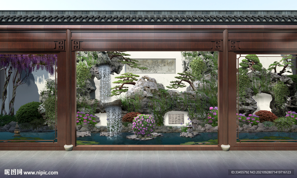 园林古建假山效果图