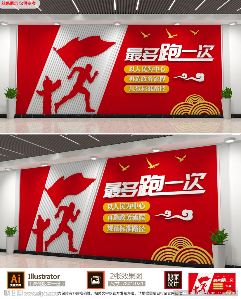 最多跑一次文化墙