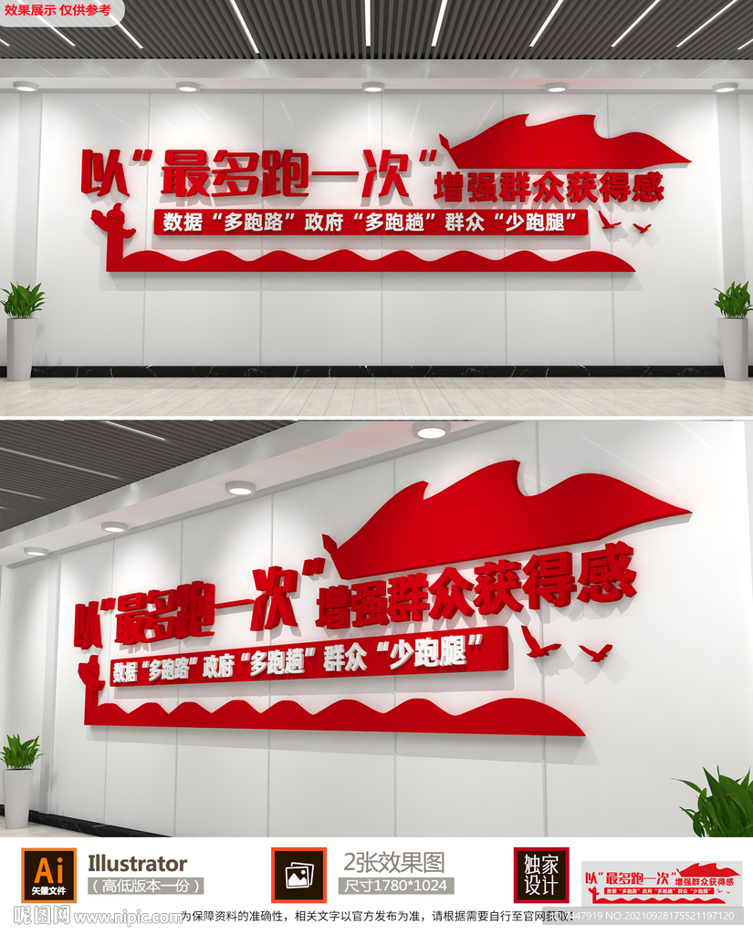 最多跑一次文化墙