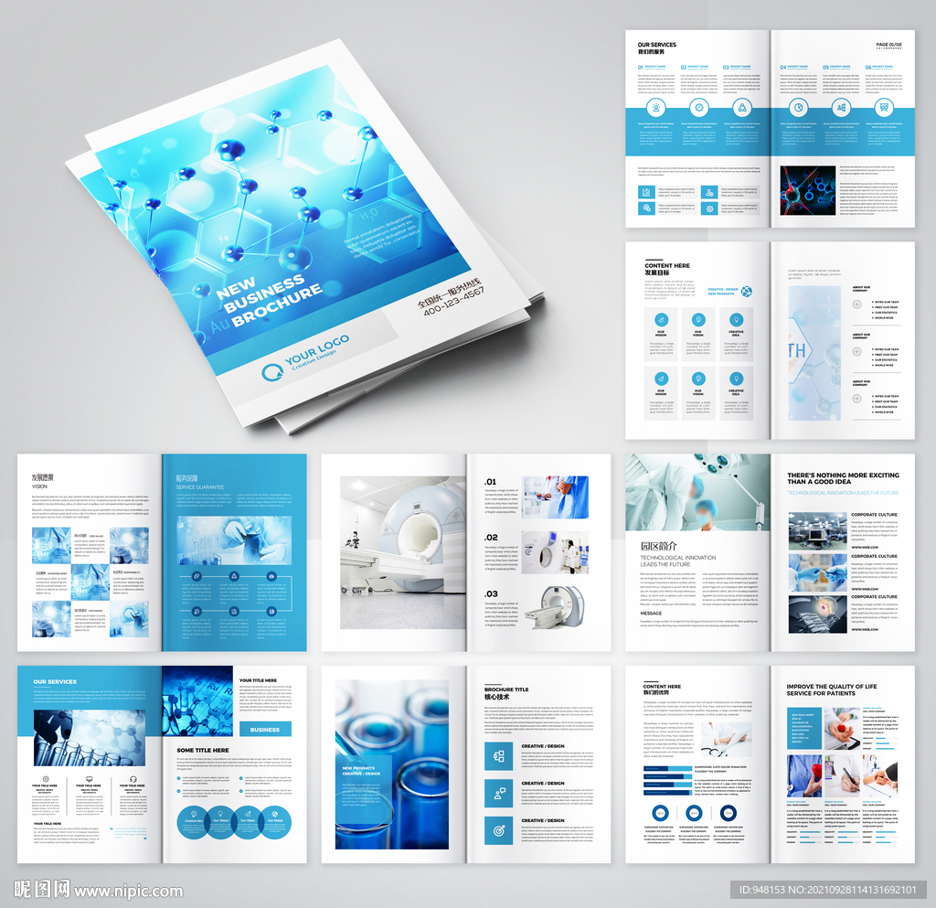 蓝色医疗画册 医药宣传册