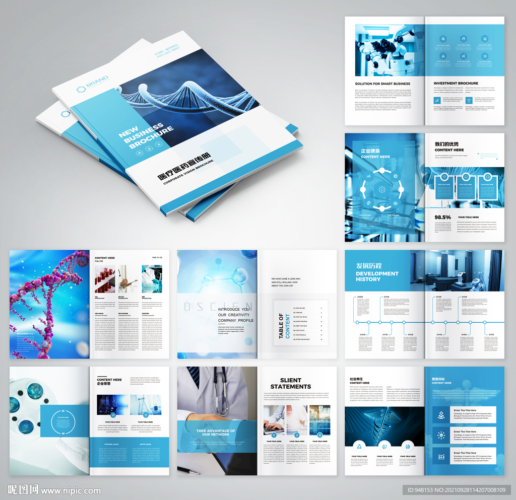 蓝色医疗画册 医药宣传册