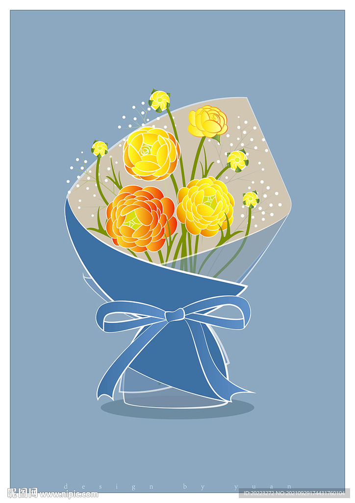 矢量花束插画