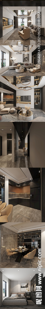 现代室内空间场景模型