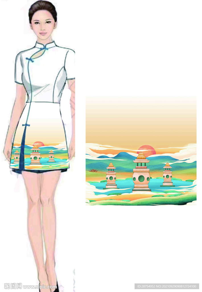 旗袍花型设计