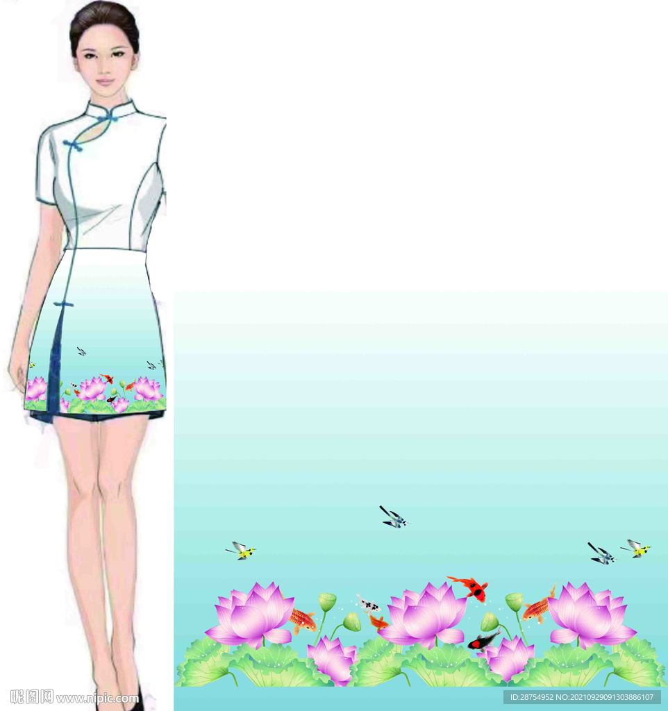 旗袍花型设计
