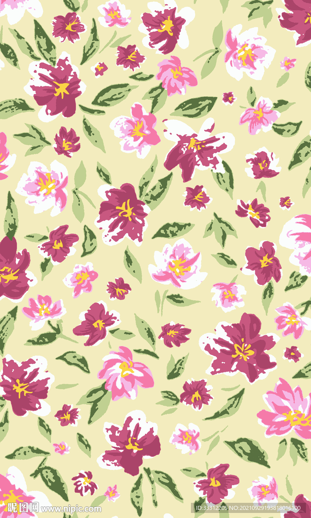 小碎花 花朵 树木 花丛   