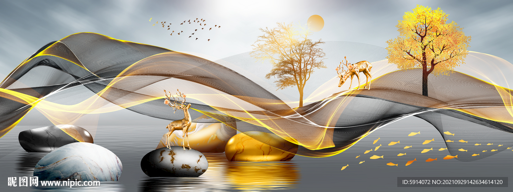 晶瓷画 抽象画 新中式