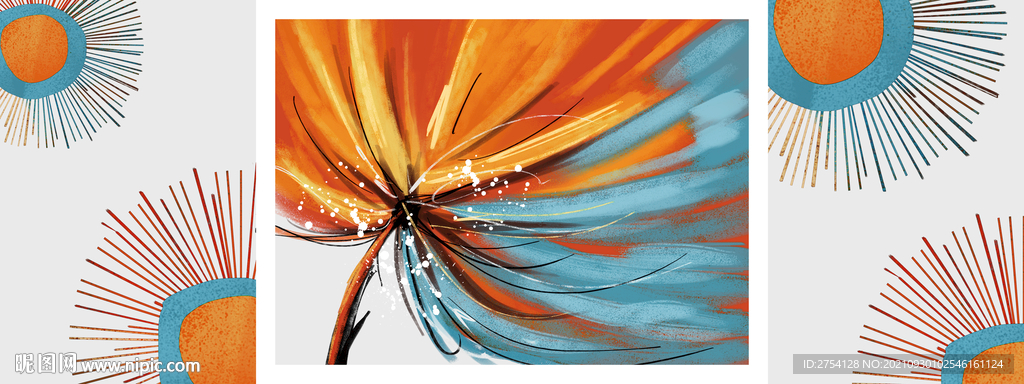 晶瓷画 抽象画 花