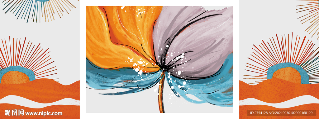 晶瓷画 抽象画 花