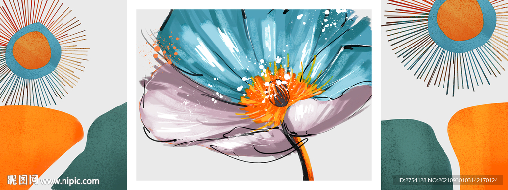 晶瓷画 抽象画 花