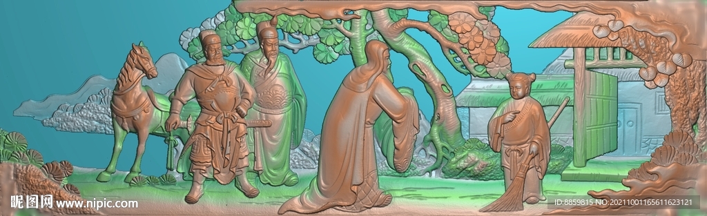 灰度新款三国三顾茅庐