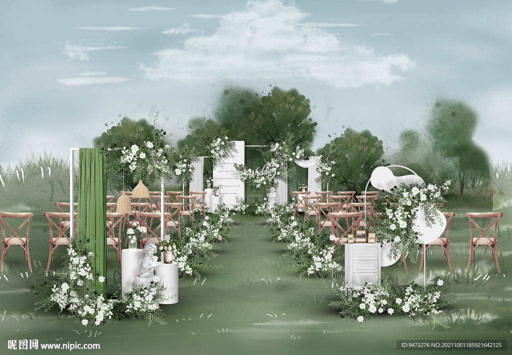 白色户外仪式区