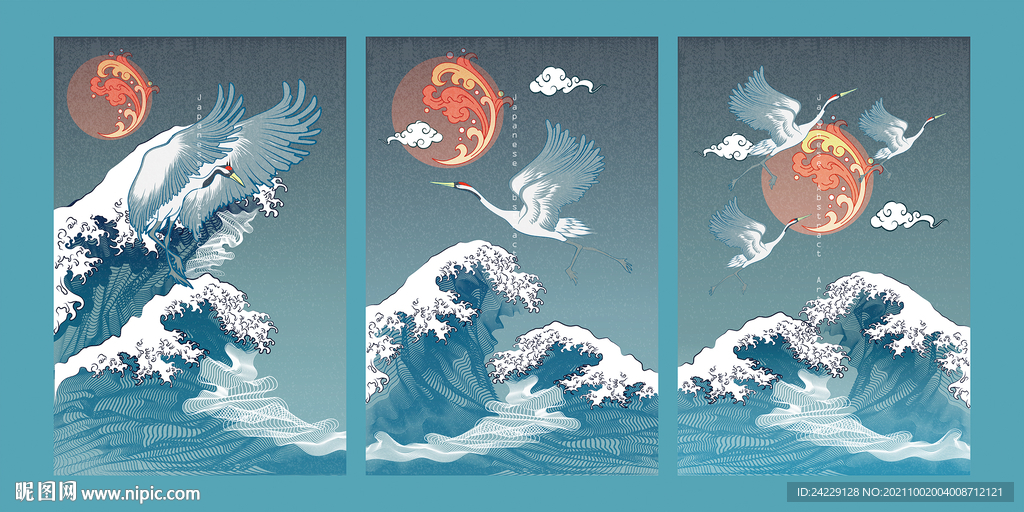 中国风三联画