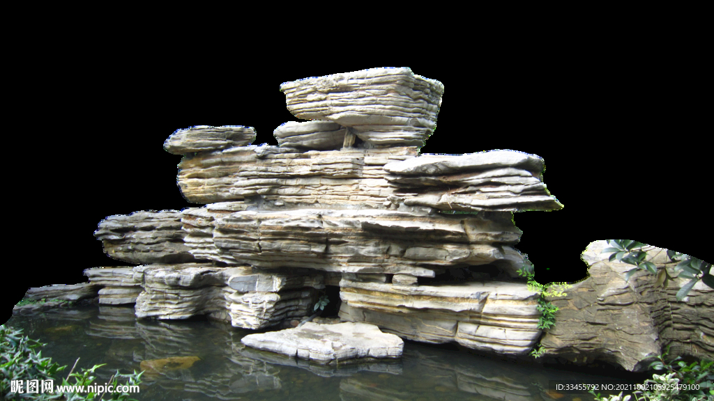 千层石假山