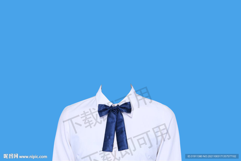 证件照白色衬衫