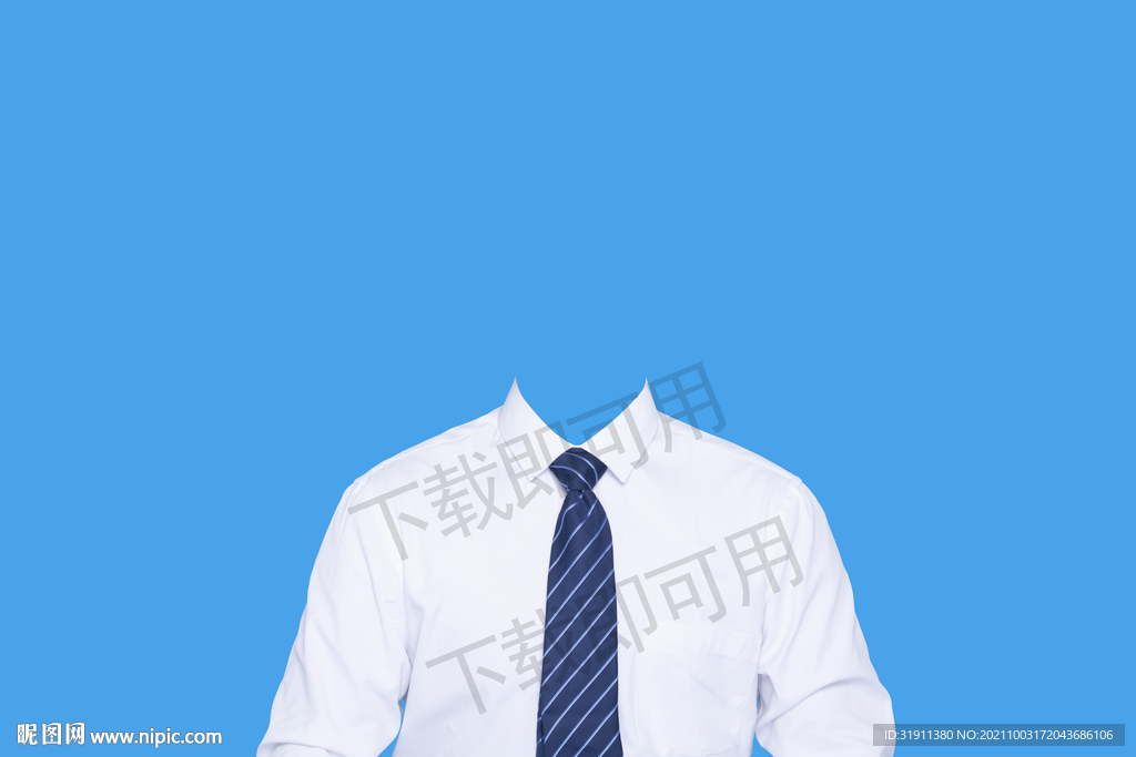 男士半身白衬衫模板