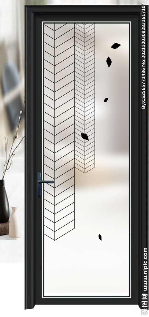 高清分层透明底平开门打印图
