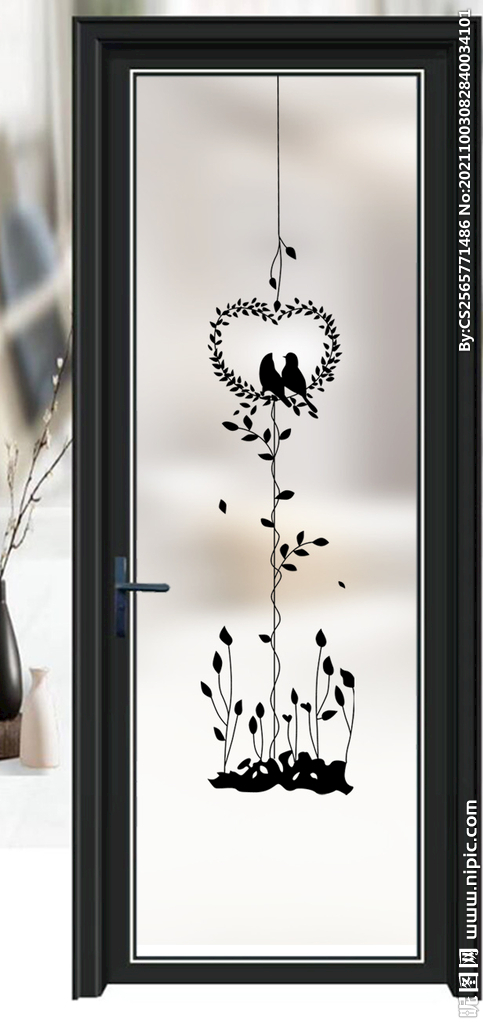 高清分层透明底平开门打印图