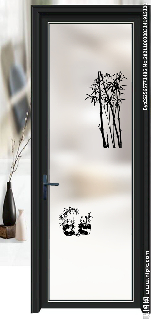 高清分层透明底平开门打印图