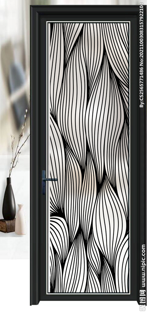 高清分层透明底平开门打印图