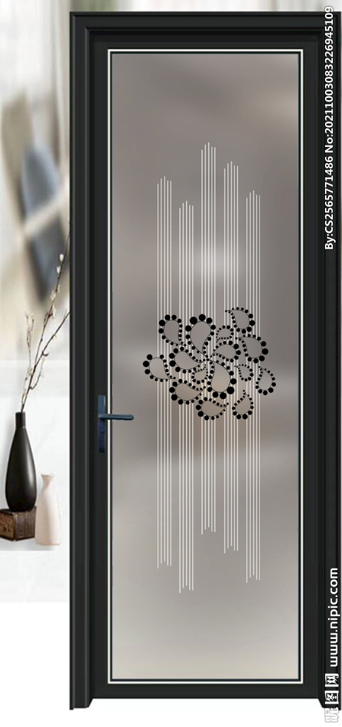 高清分层透明底平开门写真图