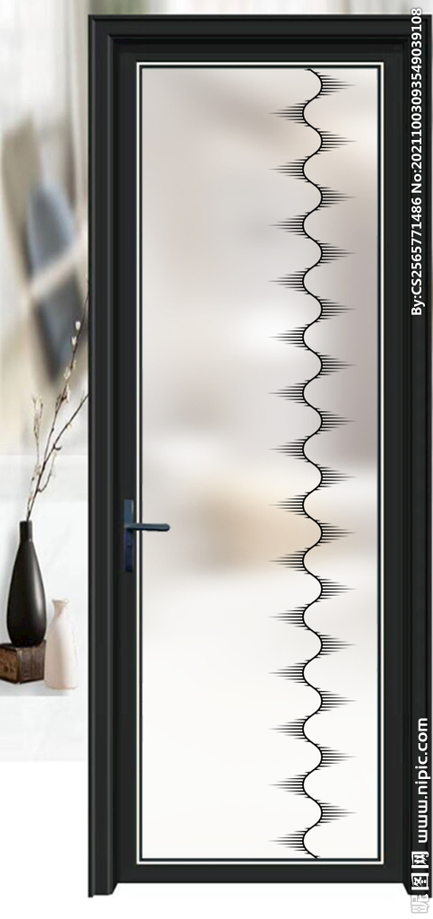 高清分层透明底平开门写打印图