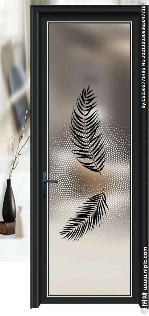 高清分层透明底平开门打印图