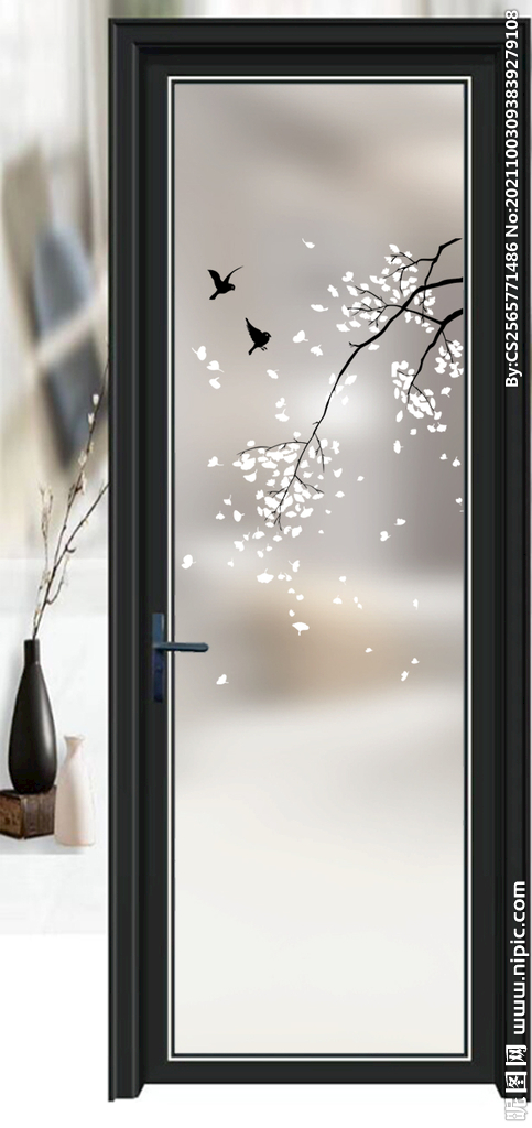 高清分层透明底平开门打印图