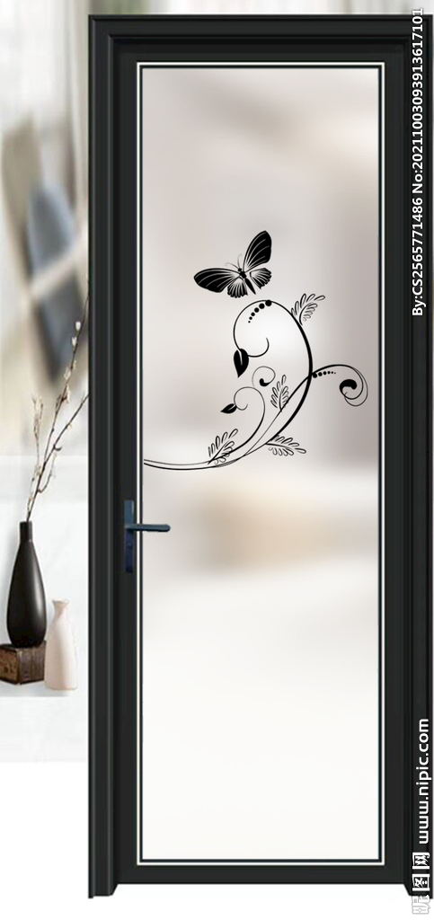 高清分层透明底平开门打印图