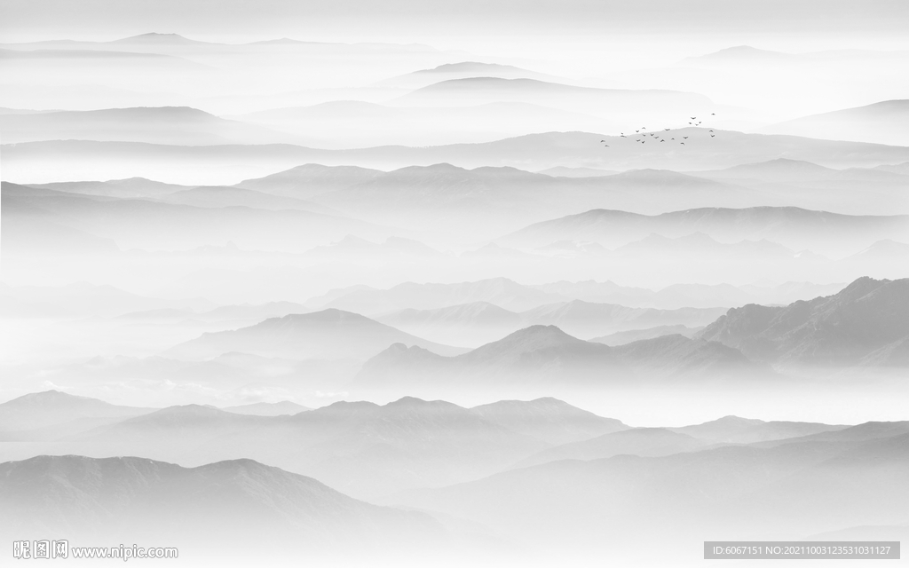 新中式水墨山水画