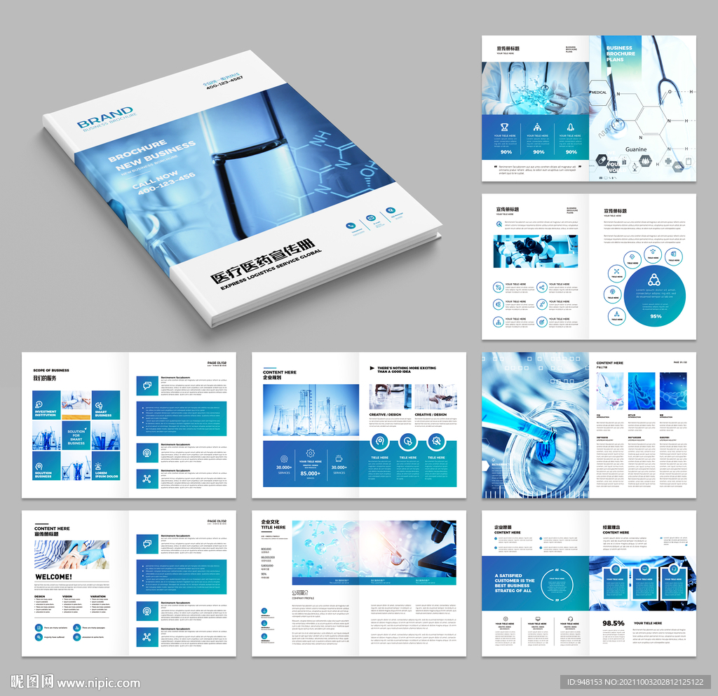 蓝色医疗画册 医药宣传册