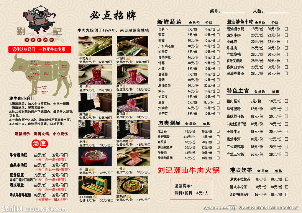港式打边炉菜单 海报  广告牌