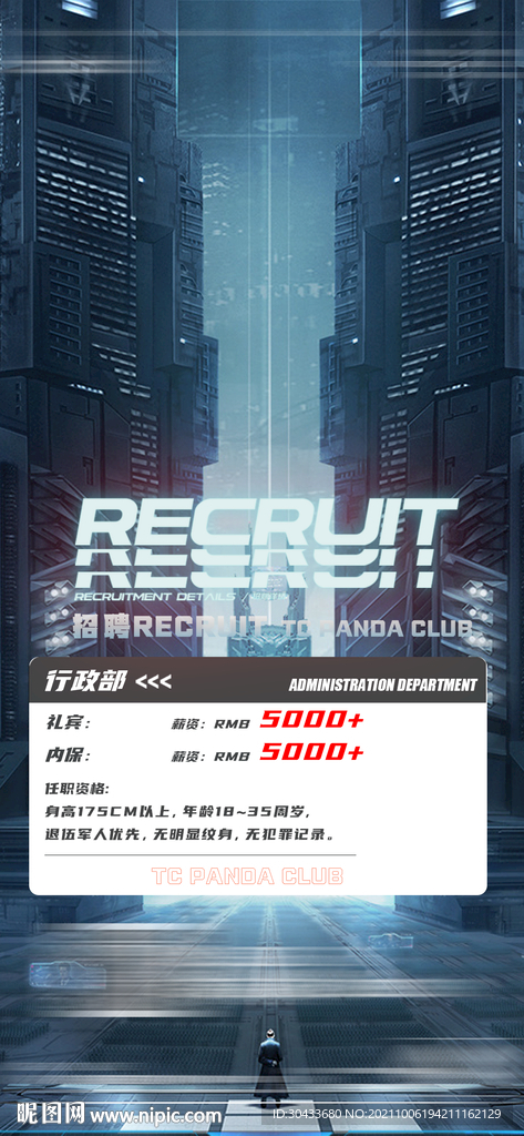 夜店酒吧招聘海报