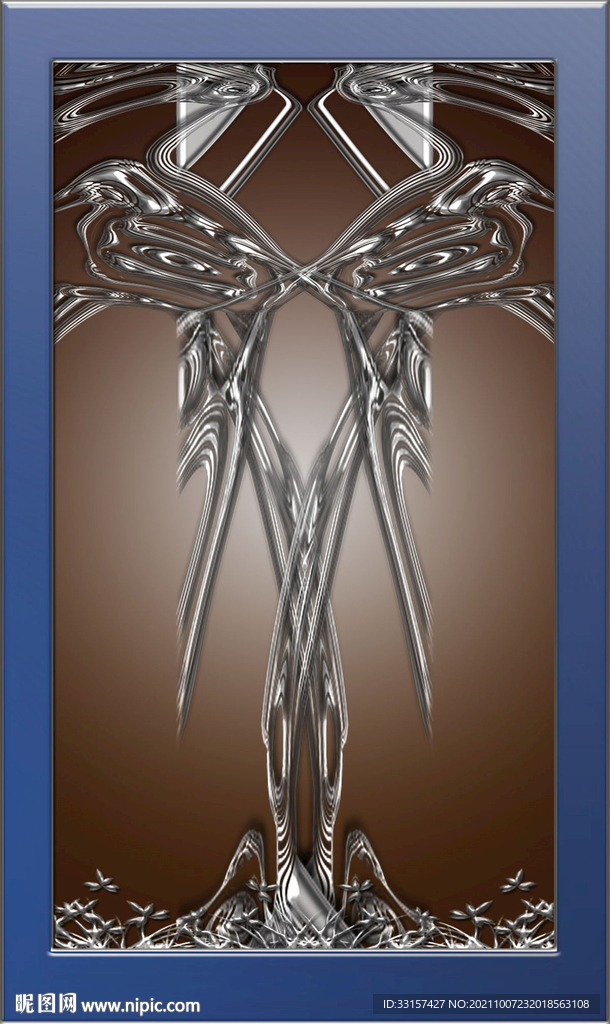 金属质感双喜玄关图