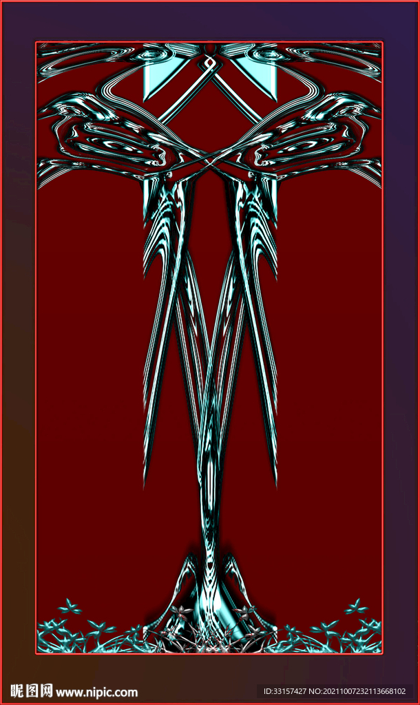 金属质感双喜玄关图