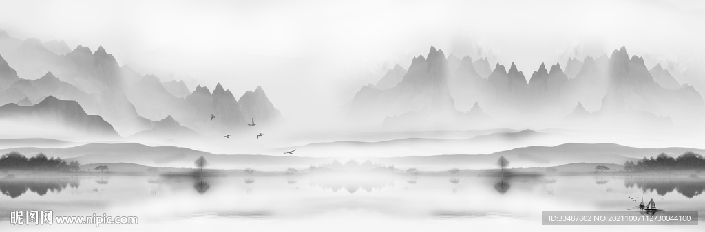 水墨山水画
