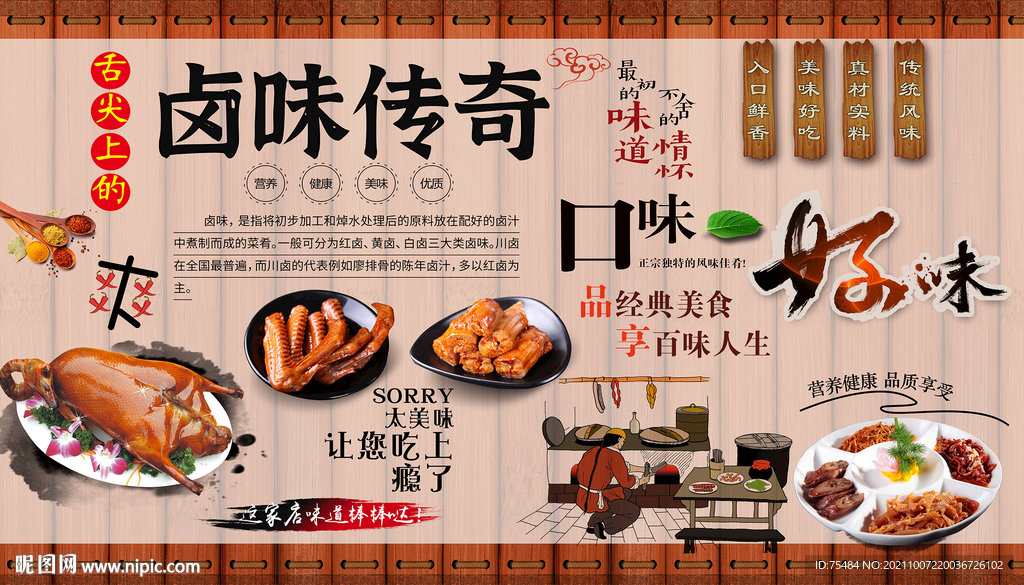 卤味传奇背景墙
