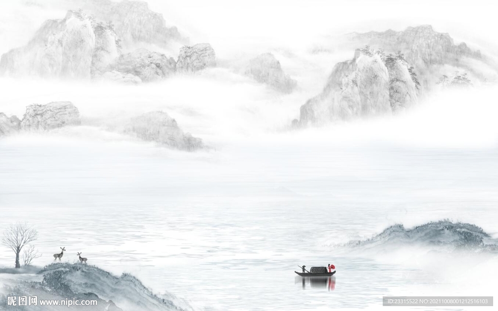 简约轻奢新中式背景墙