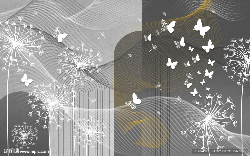 现代简约莫兰迪北欧背景墙   