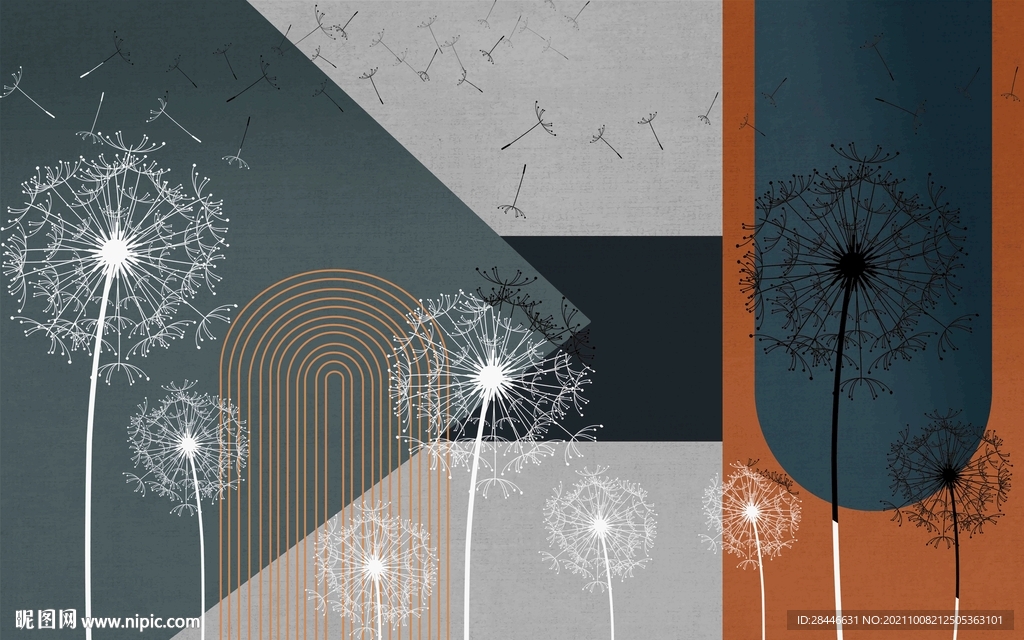 现代简约莫兰迪北欧背景墙   