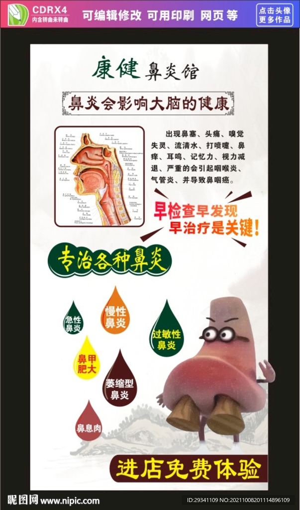 鼻炎海报 展架
