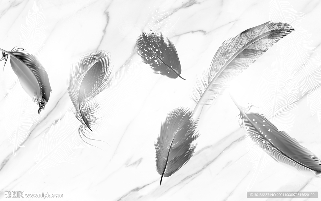 羽毛现代灰色山爵士TIF分层