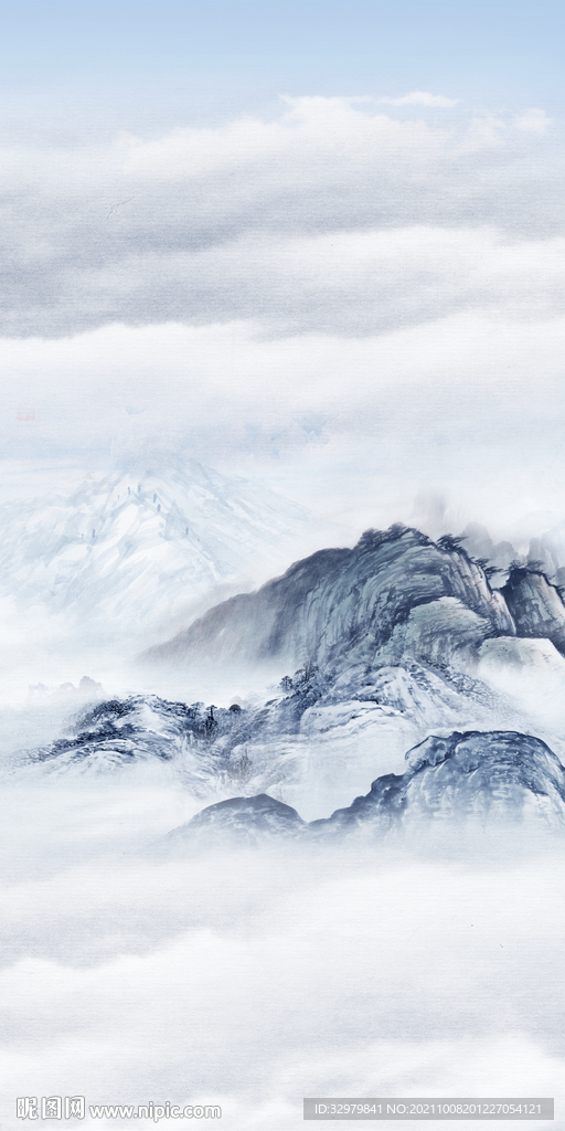 简约 风景玄关山水 TIF分层