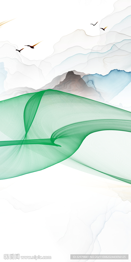 最新玄关大气山水 TIF分层